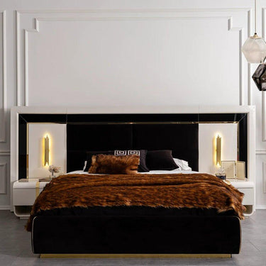 Aston franciaágy keret falpanellel 160x200 cm fehár-arany (matrac nélkül)
