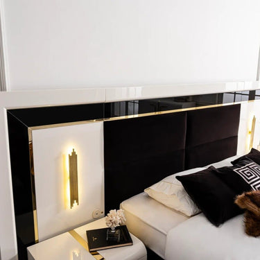 Aston franciaágy keret falpanellel 160x200 cm fehár-arany (matrac nélkül)