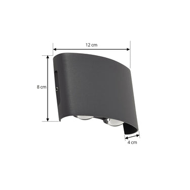 Fali lámpa LED 16w 1300lm 6500k IP65 169×80×40mm fekete