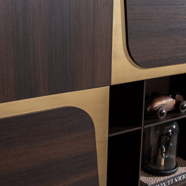 LE MANS szekrény falpanellel sötétbarna-arany