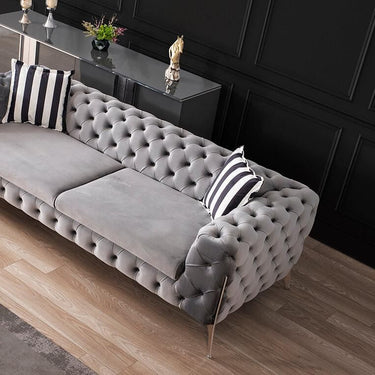 KANSAS chesterfield kanapé sötétszürke