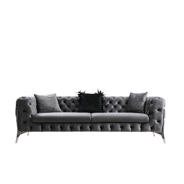 KANSAS chesterfield kanapé sötétszürke
