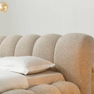 Coco franciaágy keret 160x200 cm bézs-téglavörös (matrac nélkül)