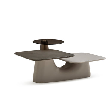 MONGE kávéasztal sötétbarna üveg