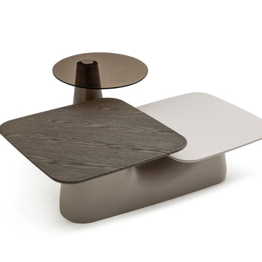 MONGE kávéasztal sötétbarna üveg