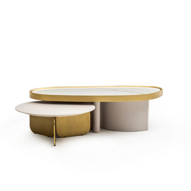 PALERMO kávéasztal kerámia bézs