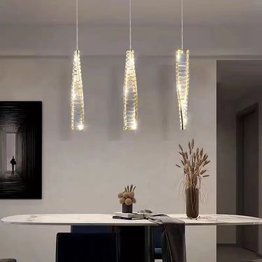 Briel csavart függesztett lámpa arany-kristály (3 függeszték)