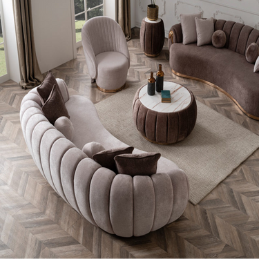 Prada dohányzóasztal mogyoróbarna-krém-bézs