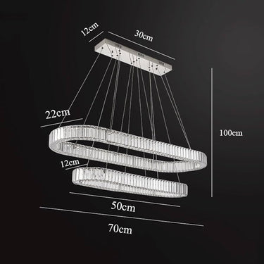 Briel ovális dupla függőlámpa króm - 60 cm & 80 cm