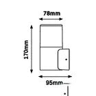 Kültéri fali lámpa E27 Max.60w 95x78x170mm IP54 antracit 5év