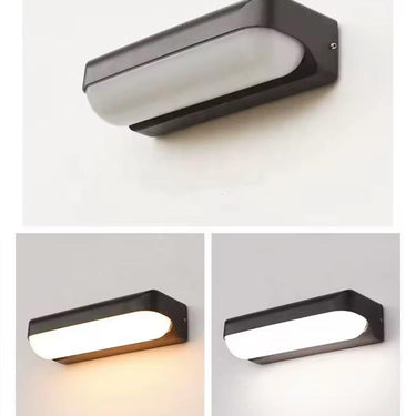 Kültéri fali lámpa 12w 1200lm 3000k 180° IP65 262×67×98mm fekete
