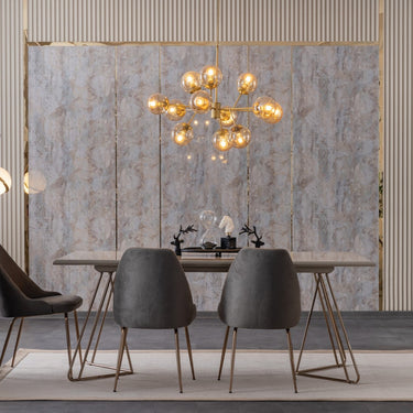 Lorenzo étkezőasztal világosbarna-bronz 200 cm