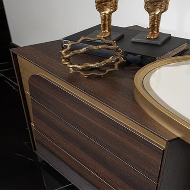 Le Mans sminkasztal (tükörrel) sötétbarna