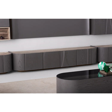 ZEN TV szekrény falpanellel sötétbarna