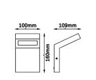 Kültéri fali lámpa 10w 720lm 4000k 110° IP54 Antracit 100x109x160mm
