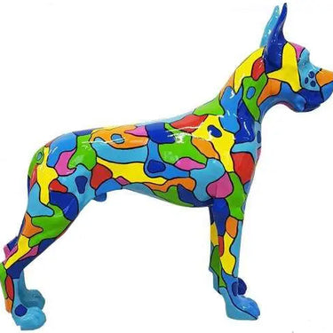 Dekorativ Szines Német dog kutya szobor 125x110 cm