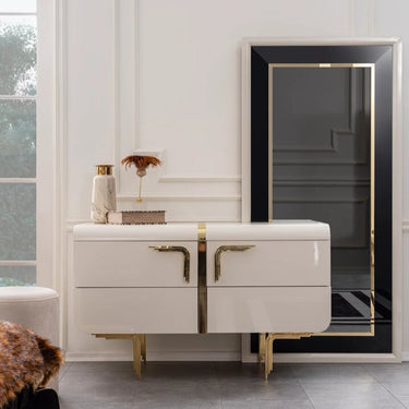 ASTON fésülködőasztal fehér-arany