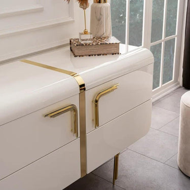 ASTON fésülködőasztal fehér-arany