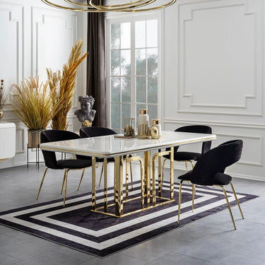 Aston étkezőasztal fehér-arany 200 cm