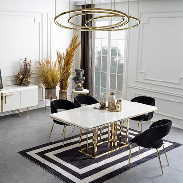 Aston étkezőasztal fehér-arany 200 cm