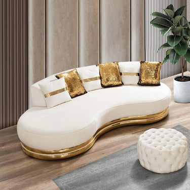 AURIELLE 3 személyes lekerekített kanapé bézs, krém