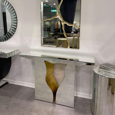 Citta konzolasztal fehér-arany