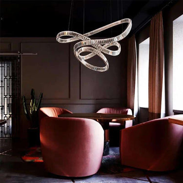 Briell csavart mennyezeti lámpa arany-kristály