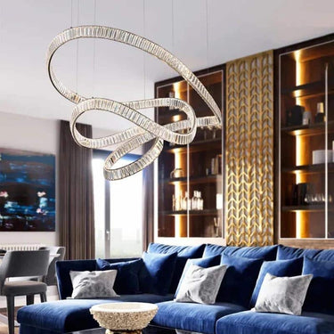 Briell csavart mennyezeti lámpa arany-kristály