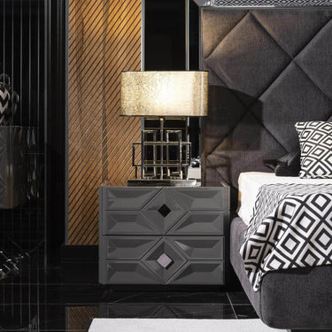 Asus éjjeliszekrény világosszürke-ezüst