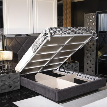 Asus franciaágy keret  160x200 sötétszürke (matrac nélkül)