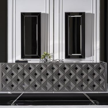 AsusViona tálalószekrény világosszürke 223 cm