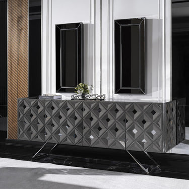 AsusViona tálalószekrény világosszürke 223 cm