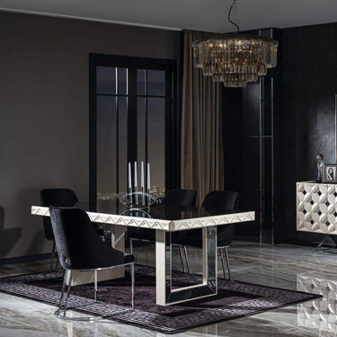 Asus étkezőasztal fekete-fehér 211 cm