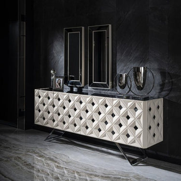 Asus tálalószekrény fehér-ezüst 223 cm