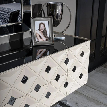 Asus konzolasztal tükörrel fekete-fehér