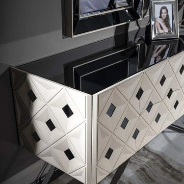 Asus konzolasztal tükörrel fekete-fehér