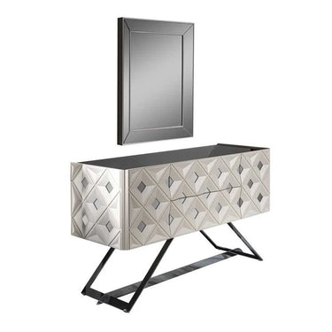 Asus konzolasztal tükörrel fekete-fehér