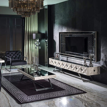 Asus TV szekrény fehér (tükrös falpanel nélkül)