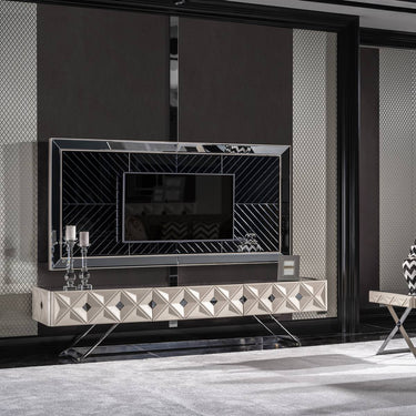 Asus TV szekrény fehér (tükrös falpanel nélkül)