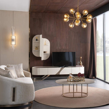 Aura TV szekrény krém-bronz