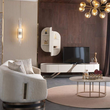 Aura TV szekrény krém-bronz