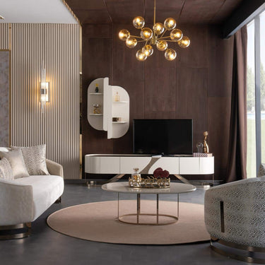 Aura dohányzóasztal krém-bronz