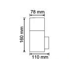 Kültéri fali lámpa 1xE27 max.13w IP44 fehér 110x78x160mm 5év