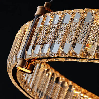 Bo Mercedes 2 gyűrűs függesztett lámpa arany-kristály 40+20 cm