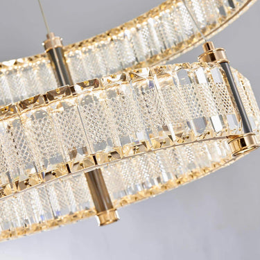 Bo Mercedes 2 gyűrűs függesztett lámpa arany-kristály 40+20 cm