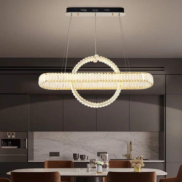 Bo Mercedes kerek-ovális mennyezeti lámpa arany-kristály 60+20 cm