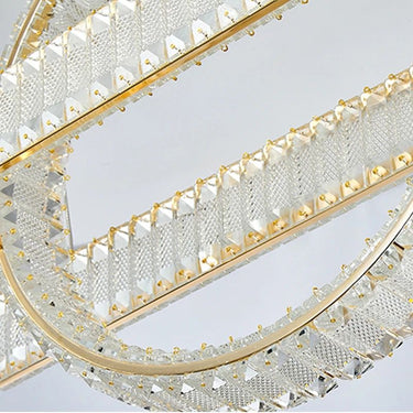 Bo Mercedes kerek-ovális mennyezeti lámpa arany-kristály 60+20 cm