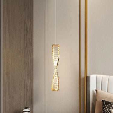 BERIL Mini csavart függőlámpa 100 cm arany-kristály