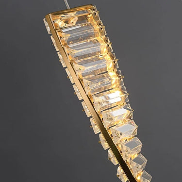 Briel csavart függesztett lámpa arany-kristály (11 függeszték)