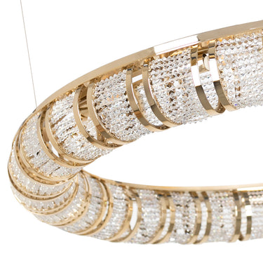 Cila Paloma 2 gyűrűs mennyezeti lámpa arany-kristály 40+60 cm